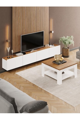 Linaset Duvara Asılı Tv Ünitesi Ve Orta Sehpa Atlantik Çam