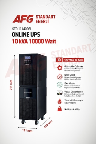 Standart Enerji Afg 10 Kva Online Ups - 9000w Kesintisiz Güç Kaynağı