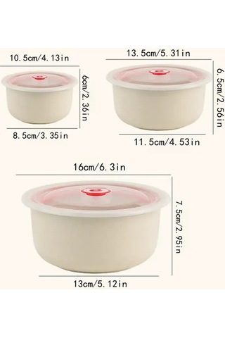 Trendooze Gaojunshop01 3 Parça Yeşil Saklama Seti Hava Geçirmez Yığılabilir Taze Gıda Kabı Yeşil