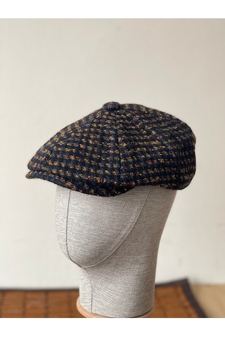 Aida Jewelss Kışlık Özel Kumaş Yünlü Peaky Blinders Model Dökümlü Unisex Yünlü Kasket Şapka Kahverengi