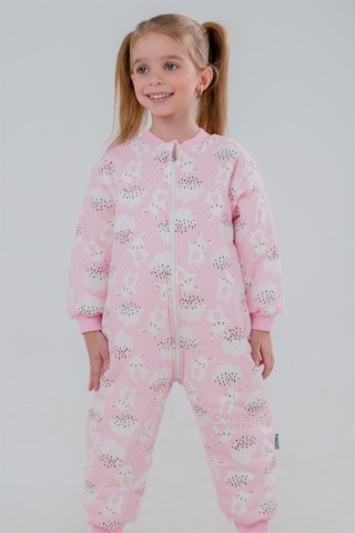 Kız Erkek Çocuk Kalın Elyaf Dolgulu 2.5 Tog Desenli Uyku Tulumu-pembe Pembe