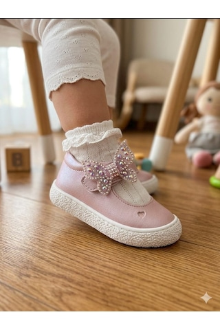 Çago Kids İlk Adım Bebe Çocuk Ortopedik, Dikişli Yumuşak Hafif Tabanlı Ayakkabı Pembe