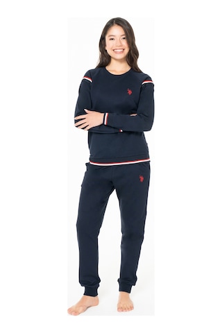 U.S. Polo Assn. Kadın Pamuklu Lisanslı Pijama Takımı 20118 Lacivert