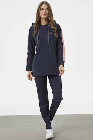 Çift Renk Kapüşonlu Eşofman Takım - Lacivert 001