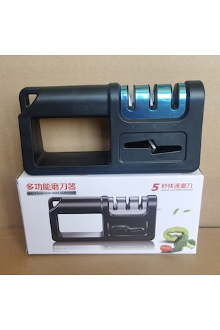 Mufunye Mutfakta Çok Amaçlı El Tipi Bıçak Ve Makas Tasarrufu Aleti - Hızlı, Dayanıklı Ve Kompakt Siyah Taşlı 4'lü Fonksiyonlu Tasarım