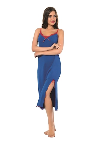 Akbeniz Bayan İp Askılı Uzun Gecelik 905 - 3xl Saks