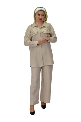 Kadın Ayrobin İkili Bluz Pantolon Takım Bgl-st03710 001