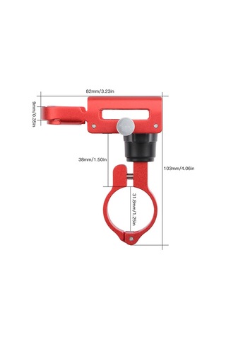Gub Alüminyum Bisiklet Telefon Tutucu 360 Derece Dönen Kırmızı