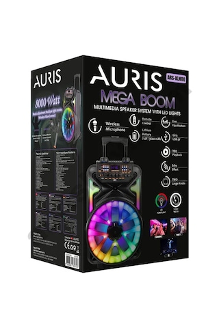 Ars-kln80 8000w Dev Boy Profesyonel Bluetooth Parti Hoparlör - Rgb Işıklı Kablosuz Mikrofon Ve Kumanda