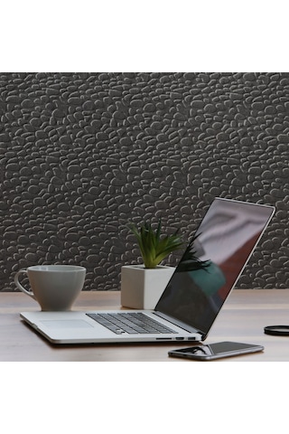 Tink 3d Kendinden Yapışkanlı Akustik Keçe Panel Leopar Desenli 52x98 Cm 10 Adet 5 M² Koyu Gri