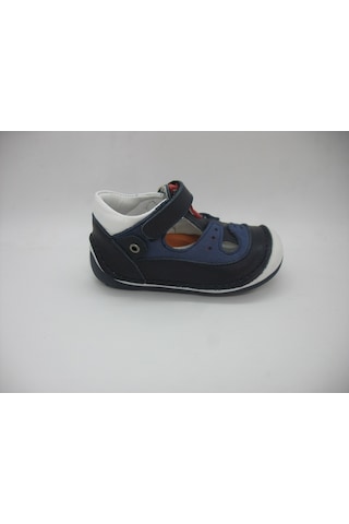 Angelokids Perlina 01102 Doğal Deri Ortopedik Ilk Adım Ayakkabısı 18-21 (429131010) Lacivert - Siyah