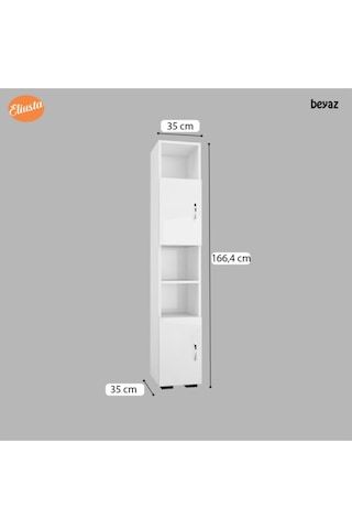Organizer Raflı Banyo Dolabı Çok Amaçlı Dolap , Beyaz
