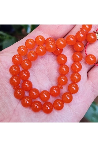 8 Mm Ayhan Turan Usta İşçilikli Turuncu Zar Kehribar Tesbih