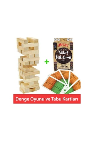 54 Parça Denge Oyunu Ve Anlat Bakalım Tabu Kartları Aile Eğlence Seti