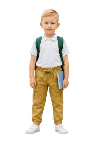 Kargo Cep Çocuk Eşofman Alt Bej