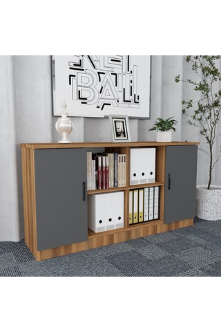 Oliver 5'li Ofis Takımı  Model 4 Ceviz Füme