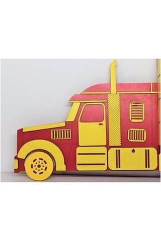 Belinayçocukdünyası Belinay Ahşap Dekoratif Tır Araba Rafı Siyah