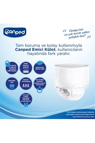 Canped Emici Külot L Beden Büyük Boy Hasta Bezi 30 Adet 1 Paket