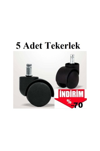 Depolife Tekerlek Ofis Büro Koltuğu Tekerleği Yıldız Ayak Için Sekmanlı Te