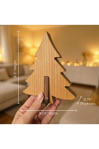 Simdale Wood İsimli Dekoratif Ahşap Çam Ağacı - Modüler Kaideli