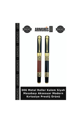 006 Metal Roller Kalem Siyah Masabaşı Aksesuar Modern Kırtasiye Prestij Ürünü Çok Renkli