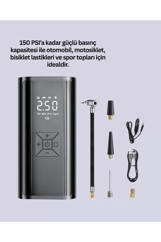 Hepsi Led Fenerli Ve Sos Işıklı Çok Fonksiyonlu Hava Kompresörü Yeni Nesil Najmaddin