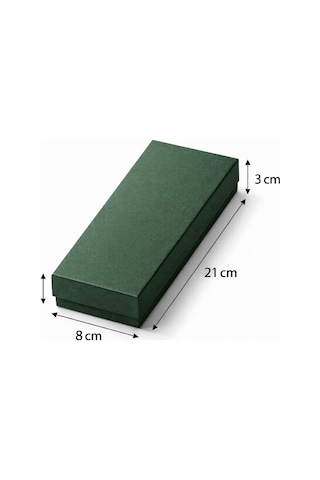 Lüks Kapaklı Hediye Kutusu 21x8x3 Cm Yeşil Düz