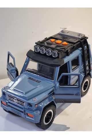 Mavi Renkli Lüx Metal Jeep Işıklı Ve Sesli Oyuncak Araba 17.5 Cm Diğer