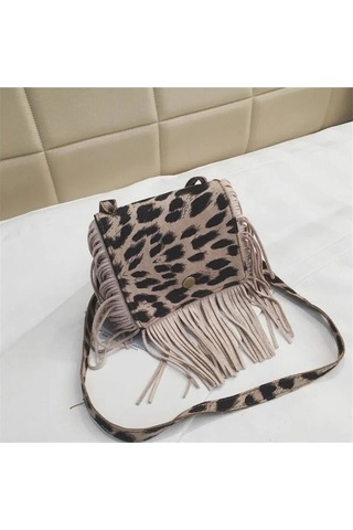 Maoyaya Zhuningshop3 Haki Leopar Stili Sevimli Mini Küçük Crossbody Kahverengi