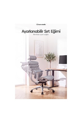 Rosso Ergonomik Çalışma Koltuğu - Gri