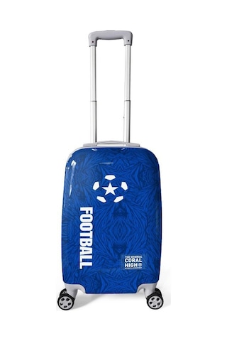 Coral High Lacivert Saks Futbol Desenli Pc Kabin Boy Valiz 50cm 16561 Çok Renkli