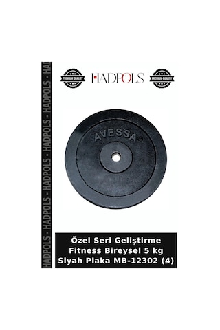 Özel Seri Geliştirme Fitness Bireysel 5 Kg Siyah Plaka Mb-12302 4