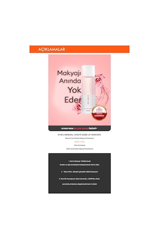 Missha Mineral Lip&Eye Remover Çift Fazlı Hassas Göz&Dudak Makyaj Temizleyici 100 ML - Sweet Rose