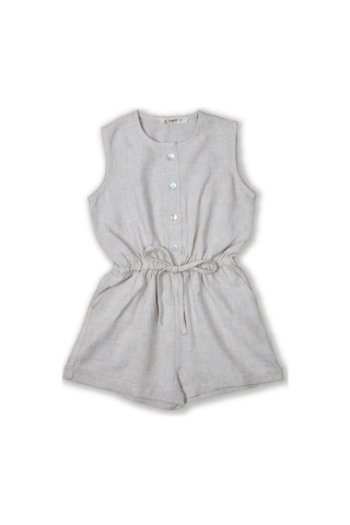 Cigit Sarh Keten Kolsuz Tulum 2-6 Naturel Beyaz