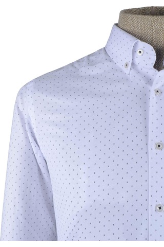 Cengiz İnler Küçük Puantiye Desenli Slim Fit Erkek Gömlek 001