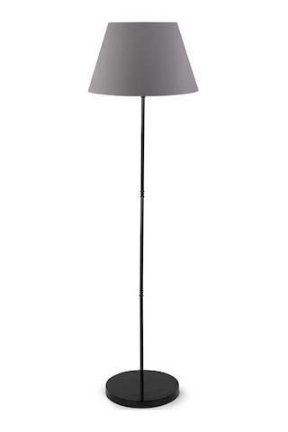 Art Siyah Metal Ayaklı Lambader Antrasit Konik Kumaş Başlık Köşe Lambası Antrasit