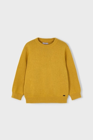 Erkek Çocuk Bisiklet Yaka Basic Triko Kazak - Hardal Sarı