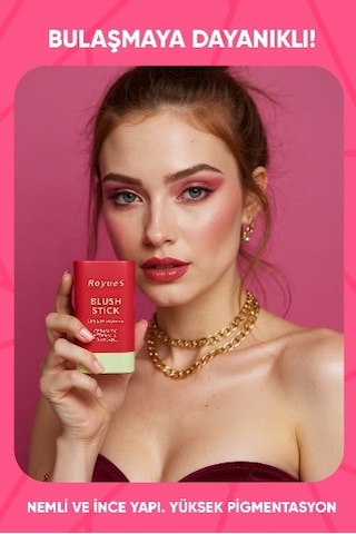 Royues Nemlendiricili Stick Krem Allık 04 Pink