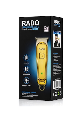 Rado Rd-3638 Saç Sakal Kesme Ve Traş Makine 3 Kesim Tarak T Bıçak Yağ Şişe Usb Sarjlı Diğer