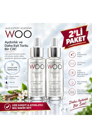 Woo Skin Expert Academy Licoelixir Serum Licorice Root & Arbutin & Niacinamide Complex X 2 Adet