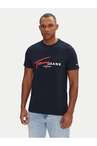 Tommy Hilfiger Tommy Hılfıger Erkek T-shırt Dm0dm20817-c1g Lacivert
