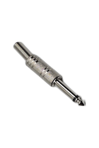 6.35mm Mono Erkek Jak Metal Kasa Gümüş Renk Gitar Amfi Hoparlör Ses Kablosu Tamir Konnektörü Uç