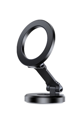 Geeksen Alüminyum Çelik Katlanabilir Manyetik Araç Telefon Tutucusu: 360 Döner, 270 Ayar, Ultra Güçlü Tutma, Siyah Siyah