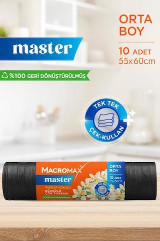 Macromax Master Büzgülü Vanilya Kokulu Çöp Torbası X 5 Adet