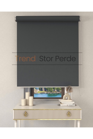 Gri Stor Etek Dilimsiz Zebra Stor Güneşlik Perde Gri