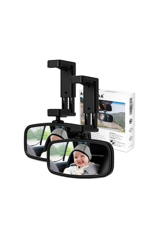 Alliluya Bebek Araba Dikiz Aynası, 2'li Set, 360 Döndürülebilir, Yaylı Klipsli Arabada Bebek Var Sticker