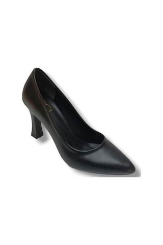 C-shoes Bj349-26 Cilt Deri Yüksek Topuklu Kadın Stiletto Siyah