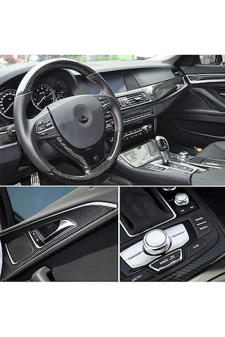 5d Karbon Fiber Folyo Ultra Parlak Hava Kanallı Araç Döşeme Kaplama Folyosu 30 Cm X 1 Metre