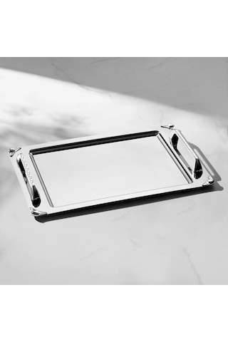 Nehir Vega Saten Çelik Çay Tepsi