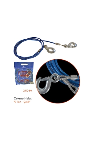 Carub Br1720502 Çekme Halatı 2 Ton Çelik İzoleli 2.5 M